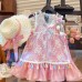 Girls' Dress Summer Fashion Chiffon Strap Princess Dress with Tulle Tulip Two-Piece Set