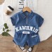 Half zip lapel short sleeved two-piece set