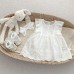 Cute Flutter Sleeve Baby Romper Dress for Girls, Summer Forest Style Infant Onesie with Hairband Included
