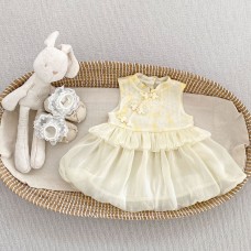 Cute Girl Summer Dress for Baby Girl,Embroidered Knot Lace Bloom Dress, Sister Matching Outfit