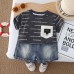 Color blocking pocket round neck top shorts set