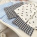 Girls' Summer Lightweight Breathable Wide-Leg Pants with Lace Trim, Three-Color Plaid, Bow Detail, Versatile 9/10th Length Trousers
