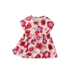 Flower patterned short sleeved dress