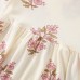 Flower pattern round neck short sleeved dress