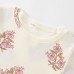 Flower pattern round neck short sleeved dress