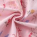 Flower pattern round neck short sleeved A-line skirt