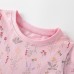 Flower pattern round neck short sleeved A-line skirt