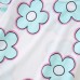 Flower pattern round neck short sleeved top