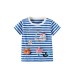 Striped round neck short sleeved top