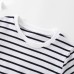 Striped round neck short sleeved top