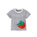 Striped round neck short sleeved top