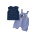 Cute Baby Lightweight Casual Stripe Vest Summer New Style Boy Cartoon Dog Overalls Two-Piece Set Cute Baby Lightweight Casual Stripe Vest Summer New Style Boy Cartoon Dog Overalls Two-Piece Set