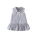 Cute Baby Girls Summer New Stripe Butterfly Knot Turn-down Collar Sleeveless Dress Simple Academic Style Dress Cute Baby Girls Summer New Stripe Butterfly Knot Turn-down Collar Sleeveless Dress Simple Academic Style Dress