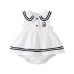 Cute Summer Baby Romper with Peter Pan Collar, Infant Casual Stylish One-Piece Outfit