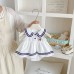 Cute Summer Baby Romper with Peter Pan Collar, Infant Casual Stylish One-Piece Outfit