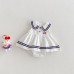 Cute Summer Baby Romper with Peter Pan Collar, Infant Casual Stylish One-Piece Outfit