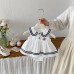 Cute Summer Baby Romper with Peter Pan Collar, Infant Casual Stylish One-Piece Outfit