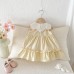 Girl's Summer Dress Fashionable Turn-Down Collar Sleeveless Dress for Toddlers Baby Formal Wear Summer