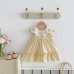Girl's Summer Dress Fashionable Turn-Down Collar Sleeveless Dress for Toddlers Baby Formal Wear Summer