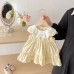 Girl's Summer Dress Fashionable Turn-Down Collar Sleeveless Dress for Toddlers Baby Formal Wear Summer
