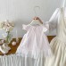Summer New Baby Sweet Flutter Sleeve Bow Cotton Dress Dress for Girls