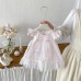 Summer New Baby Sweet Flutter Sleeve Bow Cotton Dress Dress for Girls
