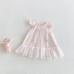 Summer New Baby Sweet Flutter Sleeve Bow Cotton Dress Dress for Girls