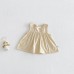 Cute Summer New Design Baby Girl's Simple Floral Sleeveless Dress with Casual Stylish Cuffed Pants