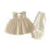 Cute Summer New Design Baby Girl's Simple Floral Sleeveless Dress with Casual Stylish Cuffed Pants