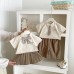 Dotted Summer College-Style Shirt Set for Boys and Girls, Sibling Matching Outfits, Infant Pleated Skirt and Shorts Two-Piece Trendy Set
