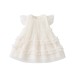 Cute Layered Tulle Dress with Flutter Sleeves for Baby Girls, Breathable Sleeveless Summer Dress, Simple and Sweet Style
