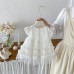 Cute Layered Tulle Dress with Flutter Sleeves for Baby Girls, Breathable Sleeveless Summer Dress, Simple and Sweet Style