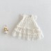 Cute Layered Tulle Dress with Flutter Sleeves for Baby Girls, Breathable Sleeveless Summer Dress, Simple and Sweet Style