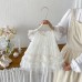 Cute Layered Tulle Dress with Flutter Sleeves for Baby Girls, Breathable Sleeveless Summer Dress, Simple and Sweet Style