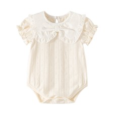 Flip collar short sleeved jumpsuit