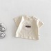 Fashionable Letter Print Baby Outfit Set, Lightweight Short Sleeve Shorts Two-Piece Set for Summer, Kids Casual Wear