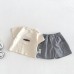 Fashionable Letter Print Baby Outfit Set, Lightweight Short Sleeve Shorts Two-Piece Set for Summer, Kids Casual Wear
