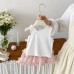 Cute Cartoon Print Tank Top Sweet Cake Skirt Set for Baby Girls, Summer New Style, Cool and Adorable Two-Piece Outfit