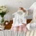 Cute Cartoon Print Tank Top Sweet Cake Skirt Set for Baby Girls, Summer New Style, Cool and Adorable Two-Piece Outfit