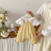 Cute Baby Overalls Set with Doll Collar Short Sleeve Romper Two-Piece Outfit for Summer Cute Baby Overalls Set with Doll Collar Short Sleeve Romper Two-Piece Outfit for Summer