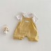 Cute Baby Overalls Set with Doll Collar Short Sleeve Romper Two-Piece Outfit for Summer Cute Baby Overalls Set with Doll Collar Short Sleeve Romper Two-Piece Outfit for Summer