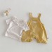 Cute Baby Overalls Set with Doll Collar Short Sleeve Romper Two-Piece Outfit for Summer Cute Baby Overalls Set with Doll Collar Short Sleeve Romper Two-Piece Outfit for Summer