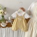 Cute Baby Overalls Set with Doll Collar Short Sleeve Romper Two-Piece Outfit for Summer Cute Baby Overalls Set with Doll Collar Short Sleeve Romper Two-Piece Outfit for Summer