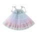 Cute Gradient Sleeveless Princess Dress for Baby GirlsBreathable Mesh Dress, Casual Summer Outfit
