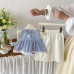Cute Lace Checkered Vest  Loose Pants Two-Piece Set for Girls Summer Casual Outfit