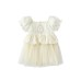 Cute Princess Style Puff Sleeve Dress for Babies, Lightweight Embroidered Tulle Dress, Summer New Arrival