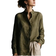 Collar loose long sleeved shirt