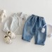 Fashionable Vertical Stripe Shirt and Jeans Set for Boys, Spring and Autumn New Style, Baby Boy Casual Two-Piece Outfit