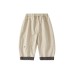 Cute Spring New Style Baby Cotton Pants with Rolled Edge Fashion Casual Solid Color Patchwork Pants for Toddlers