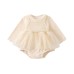 Dotted Spring New Baby Girl Butterfly Knot False Two-Piece Romper Knitted Triangle Crawling Suit